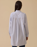 nakış detaylı çizgili gömlek Scl