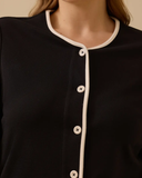 Plus size button-down cardigan with piping detail Gala-Xi