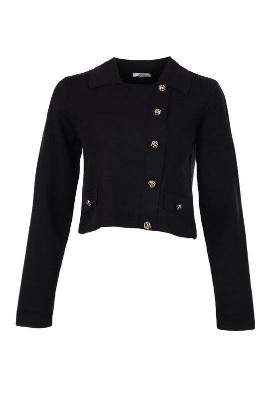 Unique Mode Minimalist Crop Cardigan: Long Sleeve, Casual Style