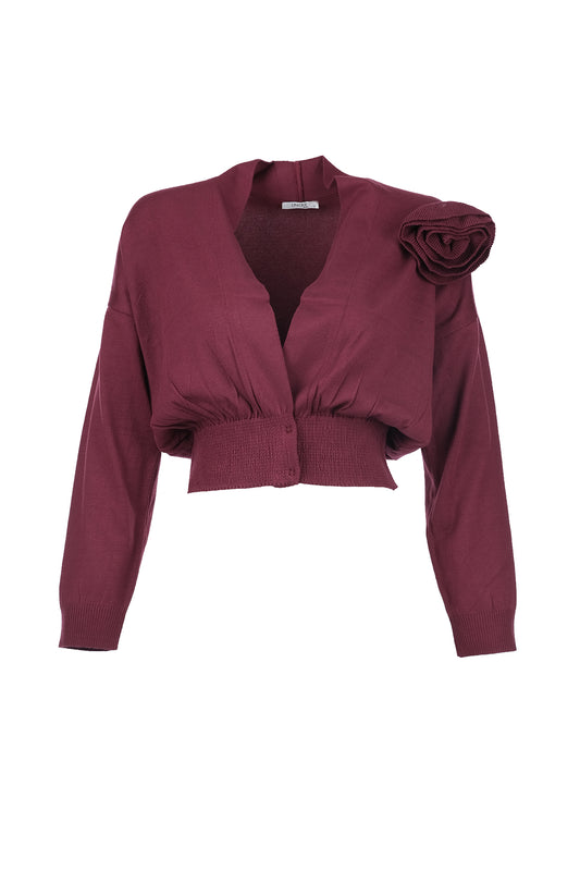 Unique Mode Minimalist V-Neck Long Sleeve Women's Crop Cardigan