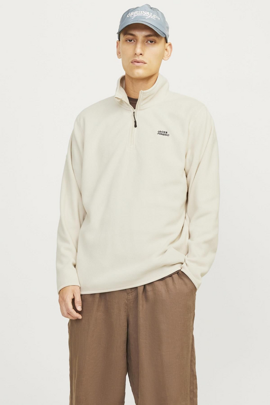 Jack&Jones Minimalist Yarım Fermuarlı Uzun Kol Erkek Sweatshirt - Oversize