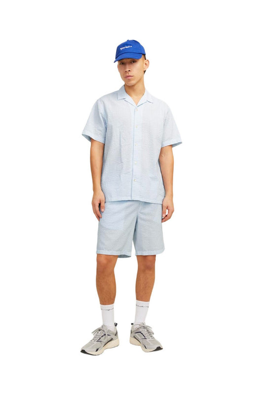 Jack&Jones Oversize Kısa Kol Çizgili Erkek Gömlek - Minimalist