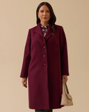 büyük beden düğmeli kaşe kaban Gala-Xi