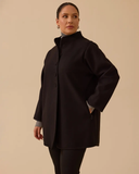 Plus size mandarin collar button-down coat Gala-Xi