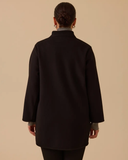 Plus size mandarin collar button-down coat Gala-Xi