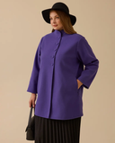 Plus size mandarin collar button-down coat Gala-Xi