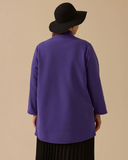 Plus size mandarin collar button-down coat Gala-Xi