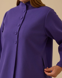 Plus size mandarin collar button-down coat Gala-Xi