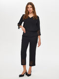 Women's Slim Fit Trousers with Holes in the Hem - Faik Sönmez