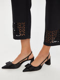 Women's Slim Fit Trousers with Holes in the Hem - Faik Sönmez