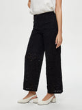 Kadın Wide Leg Fit Brode Nakış Detaylı Pantolon Faik Sönmez