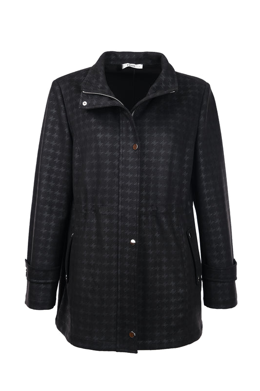 Ekol BB Minimalist Checked Midi Women's Coat - Everyday Chic