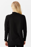 Women's Half Turtleneck Sweater with Side Slits Pattern