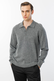 Men's Polo Collar Basic Wool Sweater Pattern
