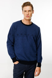 Men's Crew Neck Wool Sweater with Diamond Pattern on the Chest