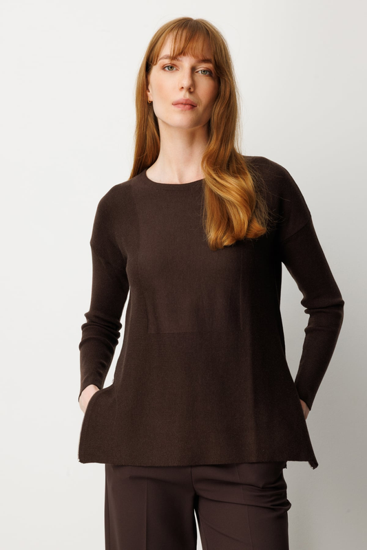 Yanları Fermuarlı Sıfır Yaka Triko Kazak On