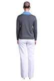 Sempre Minimalist V-Neck Long Sleeve Women's Sweater - Casual & Office
