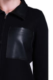 Sempre Minimalist Long-Sleeve Zip-Up Women's Sweater - with Pocket Detail