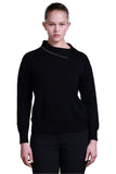Sempre Asymmetric Collar Oversize Women's Sweater - Long Sleeve Minimalist