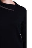 Sempre Asymmetric Collar Oversize Women's Sweater - Long Sleeve Minimalist