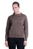 Sempre Asymmetric Collar Oversize Women's Sweater - Long Sleeve Minimalist