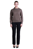 Sempre Asymmetric Collar Oversize Women's Sweater - Long Sleeve Minimalist