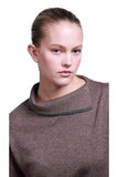 Sempre Asymmetric Collar Oversize Women's Sweater - Long Sleeve Minimalist