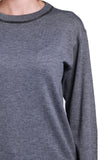 Sempre Minimalist Women's Sweater - Long Sleeve Round Neck - Casual & Office