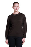Sempre Minimalist Women's Sweater - Long Sleeve Round Neck - Casual & Office