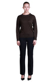 Sempre Minimalist Women's Sweater - Long Sleeve Round Neck - Casual & Office