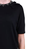 Sempre Minimalist Pearl Detail Women's Sweater - Short Sleeve