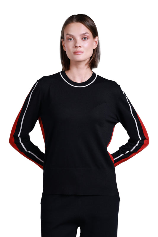 Sempre Minimalist Women's Sweater - Oversize Long Sleeve Round Neck Casual