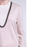 Sempre Women's Sweater - Minimalist V-Neck, Long Sleeve, Casual & Office