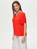 Short-Sleeved Textured Blouse by Faik Sönmez