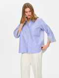 Striped Poplin Shirt with Gathered Sleeves by Faik Sönmez