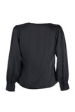 Wrap-around collar, front pleated blouse from Ekol.