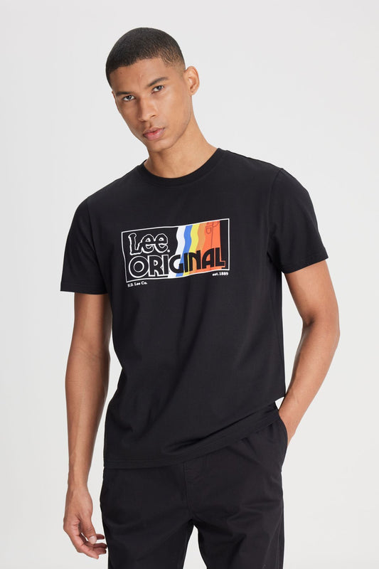 Lee Erkek Minimalist Vintage Kısa Kol T-Shirt - Günlük Stil