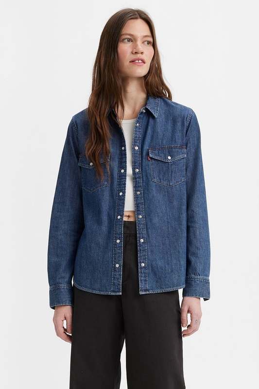 Levi's Oversize Uzun Kol Gömlek Yaka Kadın Denim Gömlek