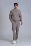 Lufian Oversize Erkek Sweatshirt - Minimalist Stil, Uzun Kol, Yuvarlak Yaka