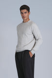 Lufian Minimalist Erkek Kazak - Oversize, Uzun Kol, Yuvarlak Yaka