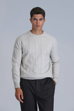 Lufian Minimalist Erkek Kazak - Oversize, Uzun Kol, Yuvarlak Yaka