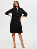 3/4 Sleeve Woven Dress with Metal Buckle Detail by Faik Sönmez 25YUS25ELB006