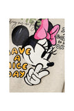 Minnie Mouse Baskılı Oversize Kız Çocuk Sweatshirt-Günlük Kullanım