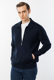 Men's Polo Collar Steel Mesh Wool Jacket Pattern