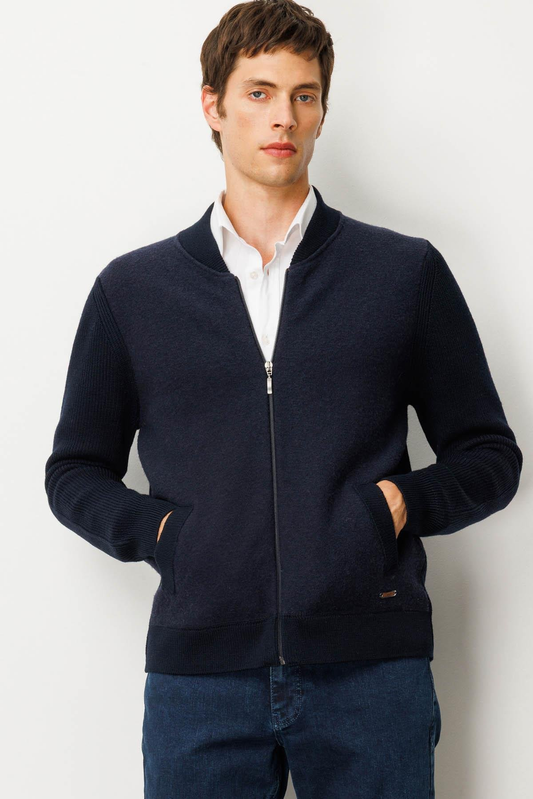 Men's Mandarin Collar Front Felt Knit Jacket Pattern