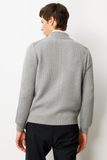 Men's Mandarin Collar Front Felt Knit Jacket Pattern