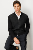 Men's Mandarin Collar Front Felt Knit Jacket Pattern