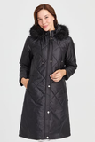 Women's Hooded Plaid Long Quilted Coat Pattern