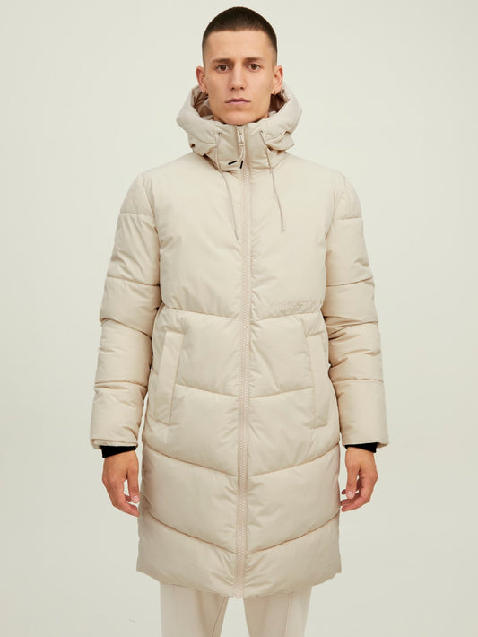 Jack&Jones Erkek Oversize Kapüşonlu Uzun Kışlık Mont - Sıcak ve Şık