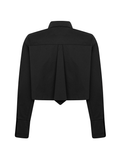 Nocturne Minimalist Crop Gömlek - Uzun Kol, Gömlek Yaka, Günlük Stil